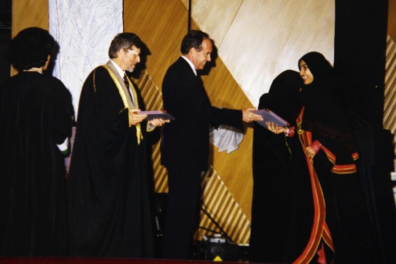 DUBAI, UNITED ARAB EMIRATES - - -  March 24, 2013 ---  Provided archival photo from The Higher Colleges of Technology - Dubai Women's College which will be celebrating its 25th anniversary on March 26.
Courtesy Dubai Women's College For a story by Mel Swan in the national section 