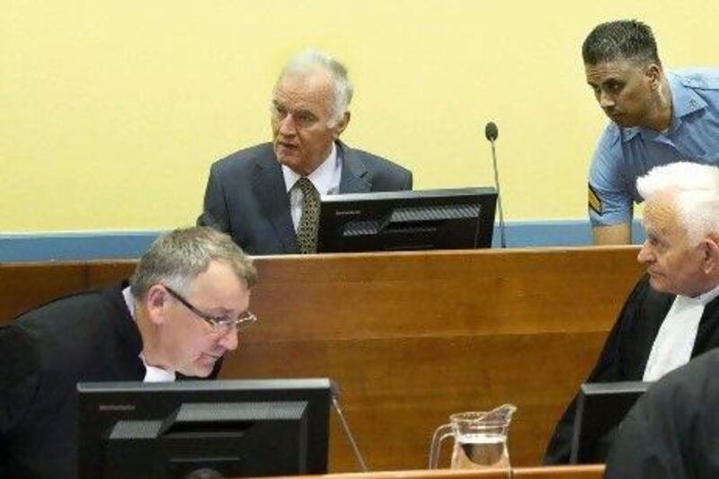 Former Bosnian Serb army commander Ratko Mladic attends his trial at the International Criminal Tribunal for the former Yugoslavia (ICTY) at The Hague. REUTERS/Toussaint Kluiters/Pool (