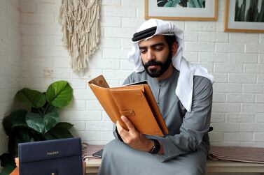 Eisa Alsubousi, founder and creative director of Abu Dhabi start-up Tharb. Chris Whiteoak / The National