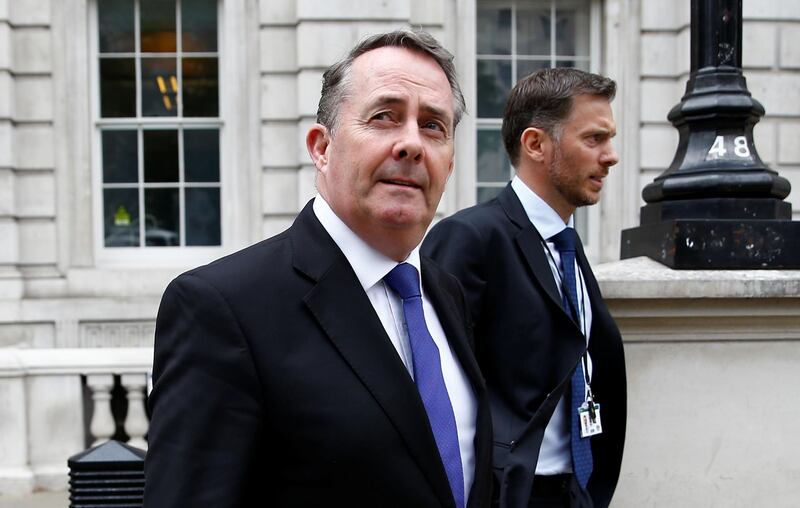 Britain's Secretary of State for International Trade Liam Fox is seen outside the Cabinet Office in London, Britain July 22, 2019.  REUTERS/Henry Nicholls