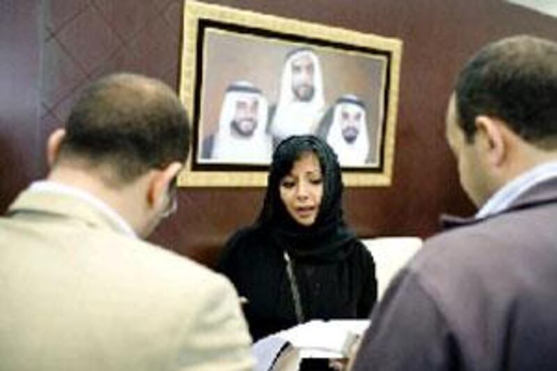 Job seekers attend the Abu Dhabi Recruitment Show. Recruiters are readying for a boom in hiring for the transport, logistics, oil and gas sectors.