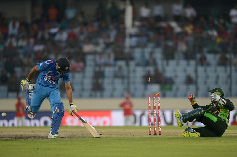 A close encounter between arch-rivals India and Pakistan, and the non-traditional use of camera angles added to the experience of cricket-lovers. Munir uz Zaman / AFP