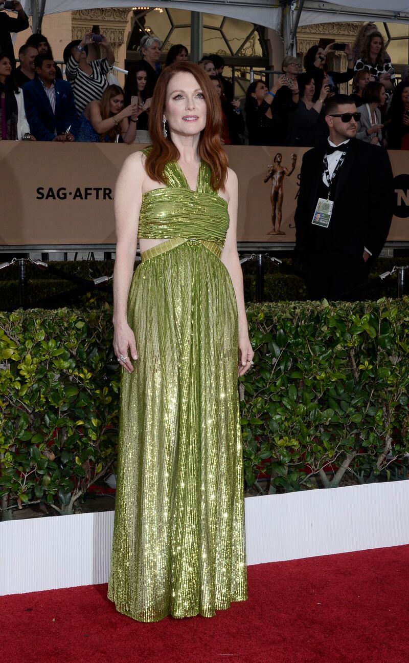 Julianne Moore, in Givenchy, arrives for the 22nd annual Screen Actors Guild Awards at the Shrine Auditorium in Los Angeles, California, on January 30 2016. EPA