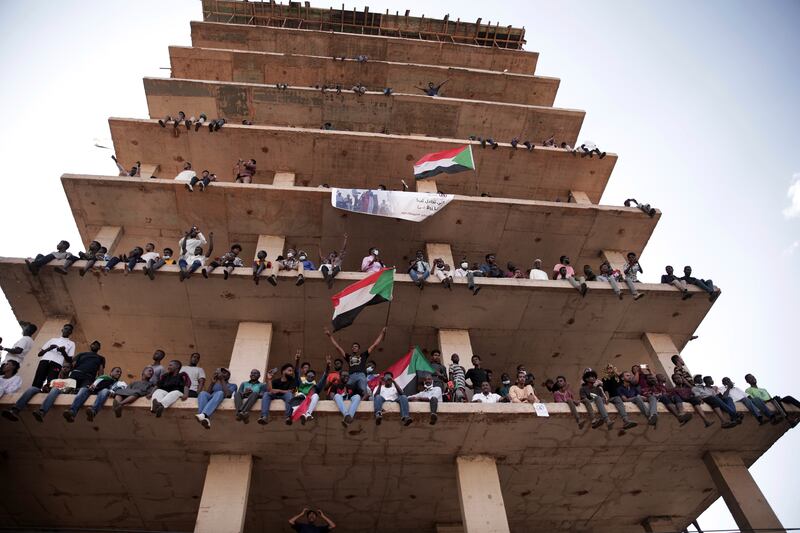 'Going back is impossible' was among slogans raised by Sudanese protesters in the capital Khartoum. AP