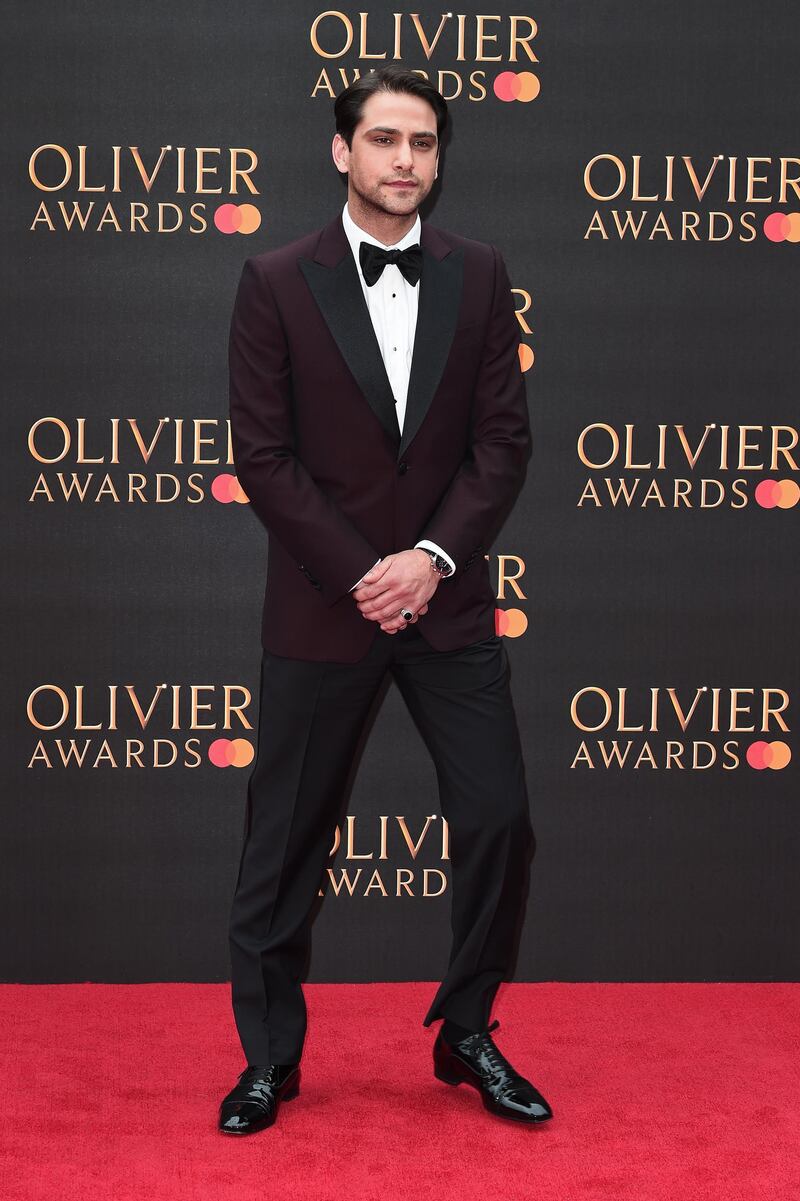 Luke Pasqualino arrives at the Olivier Awards at the Royal Albert Hall on April 7, 2019. Getty Images