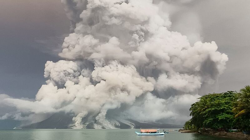 Mount Ruang volcano erupting in North Sulawesi, Indonesia. AFP