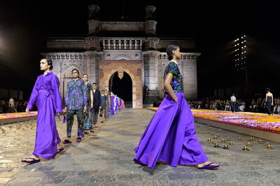 The Dior fashion show took place at the Gateway of India monument in Mumbai in March. AFP