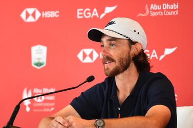 Tommy Fleetwood during a press conference ahead of the Abu Dhabi HSBC Championship. Getty Images