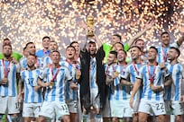 Argentina players celebrate winning the 2022 Qatar World Cup - in pictures