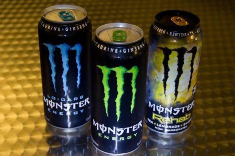 With around 33.81mg of caffeine per 100ml, Monster Energy is slightly stronger than its rival Red Bull, at 32 mg per 100 ml. Karen Bleier / AFP