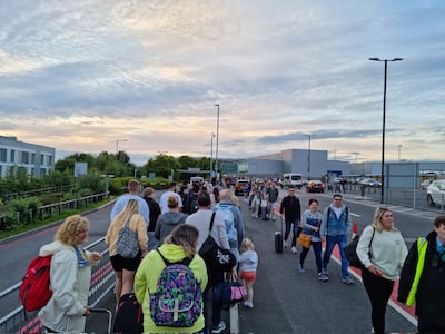 Queues at Bristol Airport on Monday. Photo: Paul Trueman/Twitter