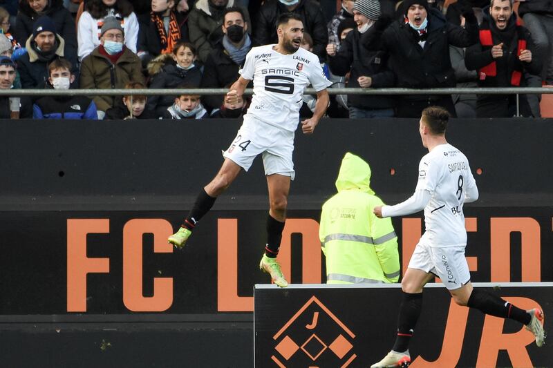 =3) Gaetan Laborde (Rennes/Montpellier) 10 goals in 22 games. AFP
