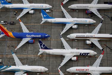Grounded Boeing 737 Max aircraft at Boeing facilities in Washington.   Reuters