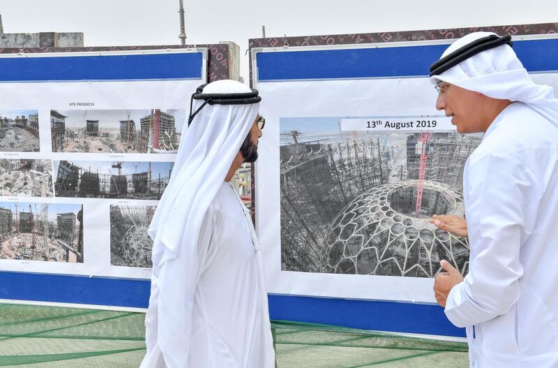 Mohammed inspects Expo 2020 Dubai infrastructure projects. WAM