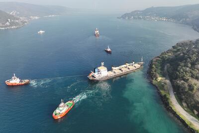 The bulk carrier MKK-1 was carrying 13,000 tonnes of peas. Reuters