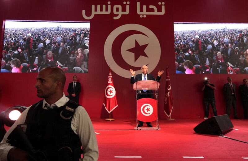 Beji Caid Essebsi, leader of Tunisia’s secular Nidaa Tounes party and presidential candidate, campaigning in Sfax on November 20, 2014. Tunisians head to the polls to vote for their first president since the fall of Zine El Abidine Ben Ali in 2011. Anis Mili/Reuters