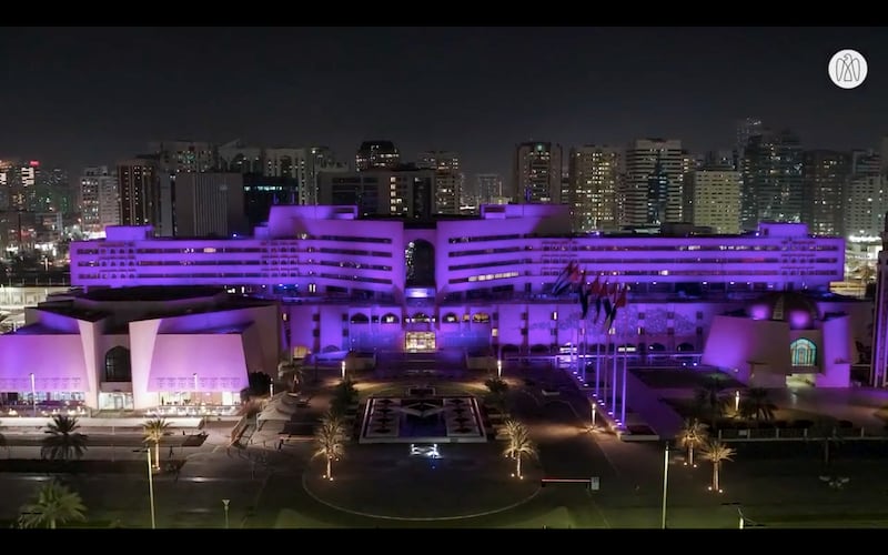 With buildings bathed in purple, Abu Dhabi celebrated Emirati Children's Day.