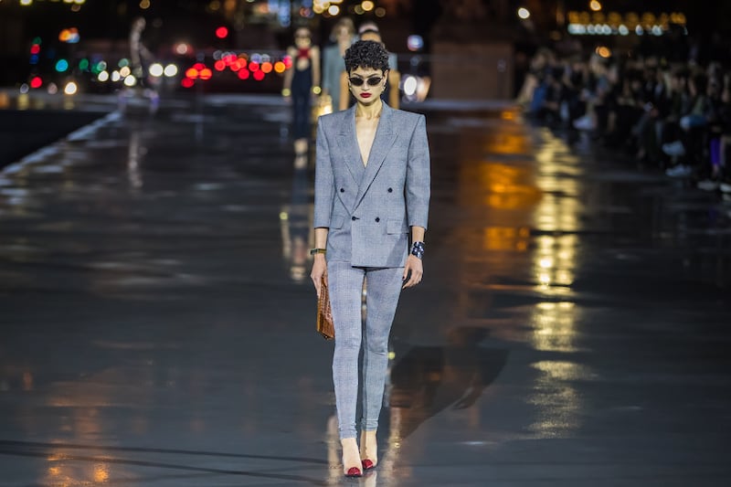 A look from the Saint Laurent spring/summer 2022 show. EPA