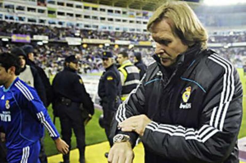 Time could be running out for the Real Madrid coach Bernd Schuster after a 1-0 loss to Real Valladolid, their fourth in eight matches.