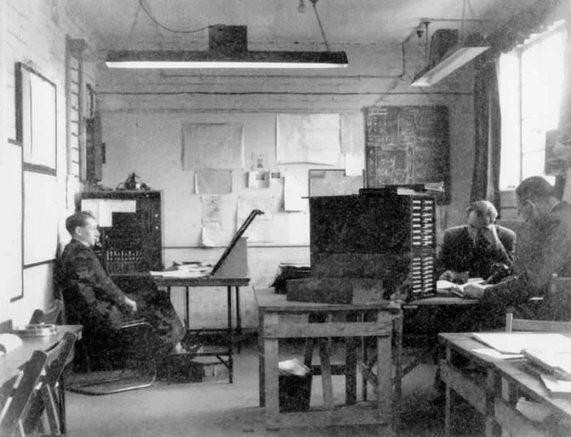 The intercept control room in hut six at Bletchley Park in 1943