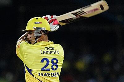 Matthew Hayden, in action for Chennai Super Kings, retired as one of Australia's most prolific batsmen. Agency