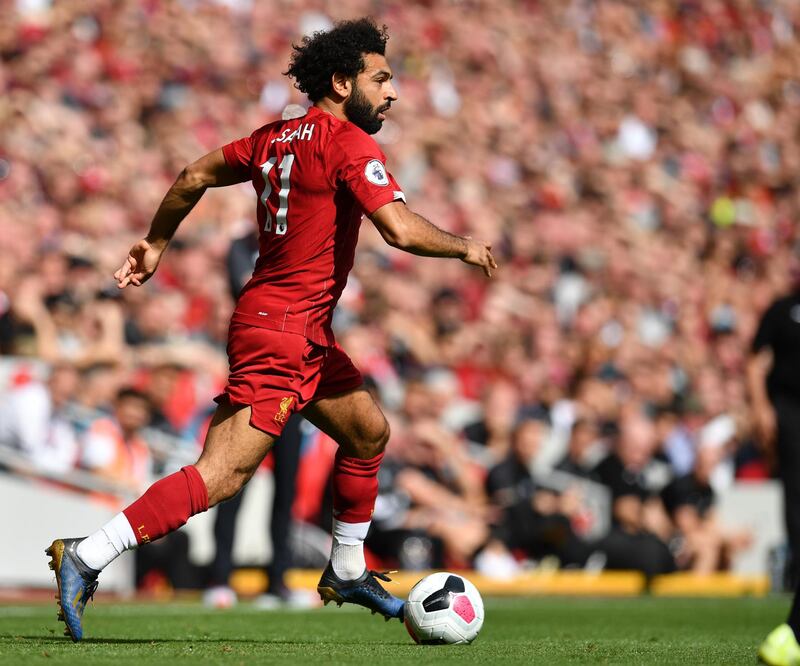 Liverpool's Egyptian midfielder Mohamed Salah controls the ball. AFP