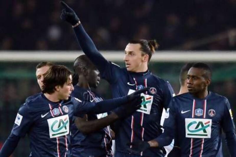 Swedish forward Zlatan Ibrahimovic, centre, is the man Paris Saint-Germain revolve their attack around.