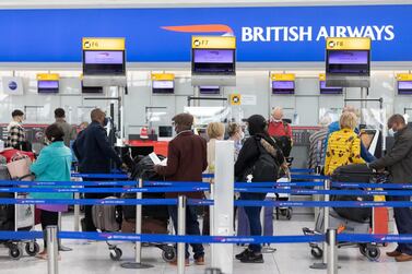 Passengers at Heathrow Airport in London, UK. Bloomberg