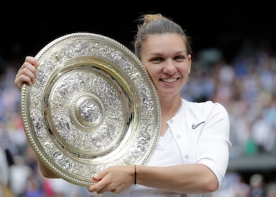 Simona Halep's crowning moment came at Wimbledon in 2019. AP