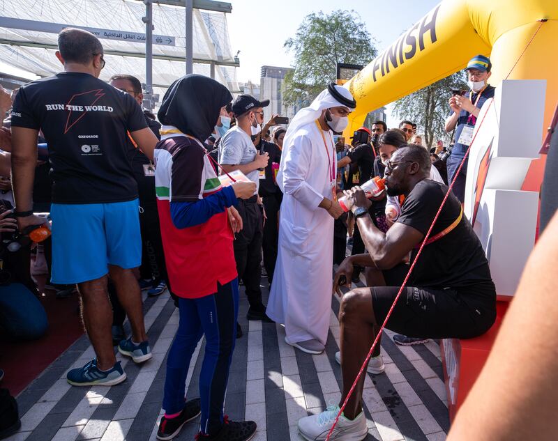 After the run, Bolt held a meet and greet with some of his fans at the Gatorade The Bolt Pavilion, in the Mobility District