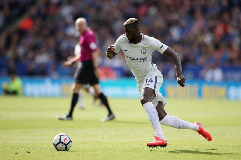 Chelsea midfielder Tiemoue Bakayoko in action against Leicester. Clive Mason / Getty Images