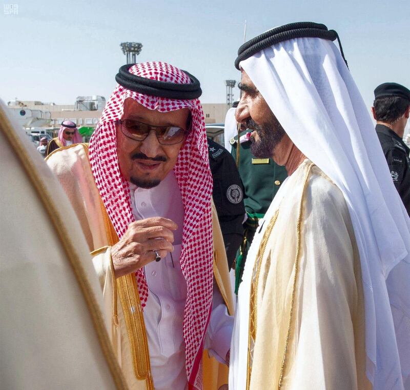 King Salman receives Vice President and Ruler of Dubai, Sheikh Mohammed bin Rashid. Saudi Press Agency