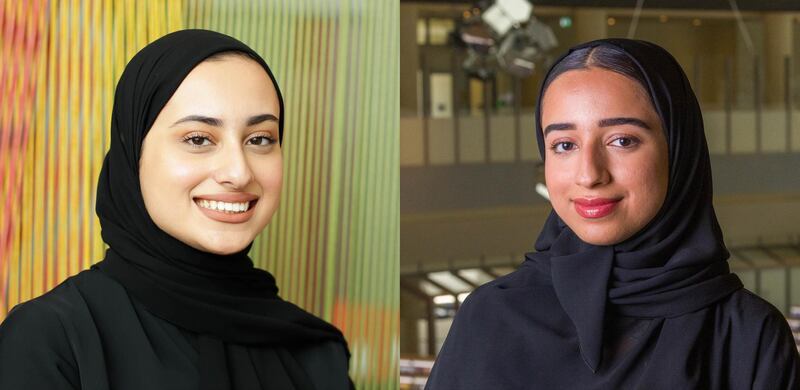Two NYU Abu Dhabi (NYUAD) seniors, Maitha AlSuwaidi and Hoor Alnuaimi, have been selected as 2021 UAE Rhodes Scholars. Courtesy NYU Abu Dhabi