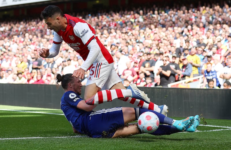 Luke Ayling - 1: Catastrophic day for captain. Second Gunners goal came when his right flank was ripped open and Ayling almost handed Gunners a third with a clearance that teed-up chance for Soares. Booked for brain dead two-footed challenge on Martinelli that was upgraded to red after VAR check. Reuters