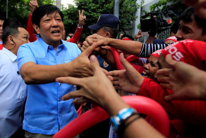 Former senator Ferdinand "Bongbong" Marcos Jr has set his sights on the highest office. Reuters