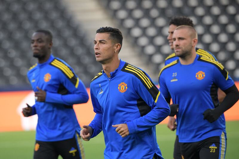 Christiano Ronaldo during training. AFP