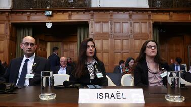 Israel's legal team gather at the International Court of Justice to respond to South Africa's allegation of genocide. Reuters