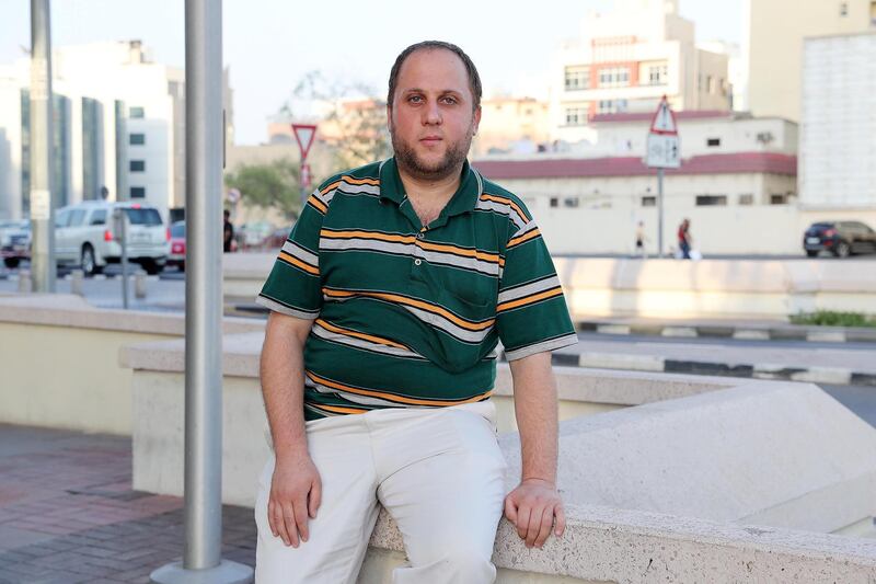 
DUBAI , UNITED ARAB EMIRATES , JUNE 22– 2018 :- Mohammed Taha , Syrian homeless near the Al Ghurair Centre in Deira Dubai.  ( Pawan Singh / The National )  For News. Story by Nawal 
