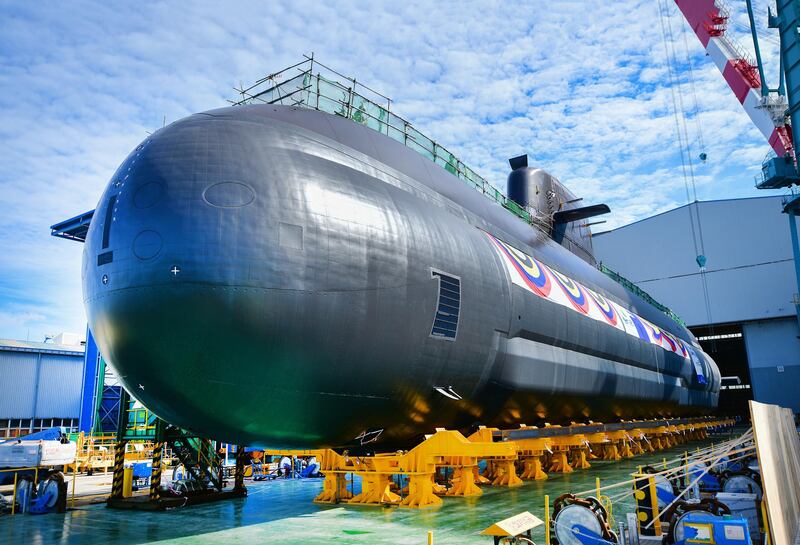 South Korea's new 3,000-tonne homegrown submarine, Shin Chae-ho, in south-east city of Ulsan. EPA