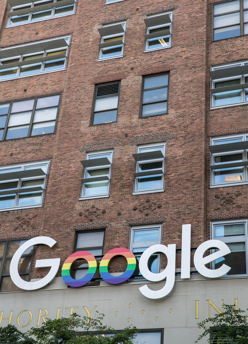 NEW YORK, NY - JUNE 9:  The exterior of the Google offices, located on 16th Street at 9th Avenue in the Meatpacking District, is viewed on June 9, 2017 in New York City.  With a full schedule of conventions and major sporting events taking place around the island of Manhattan each week, millions of global visitors will converge on New York City this year. (Photo by George Rose/Getty Images) *** Local Caption ***  bz27ju-google-office.jpg