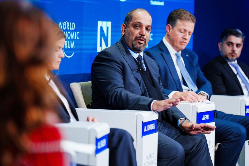 Salman bin Khalifa Al Khalifa, Minister of Finance and National Economy of Bahrain, speaking in the Gulf Economies: All In session at the World Economic Forum Annual Meeting 2024 in Davos. World Economic Forum