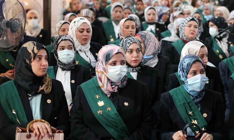 The swearing in ceremony came months after Egyptian President Abdel Fattah El Sisi asked for women to join the State Council and the Public Prosecution.