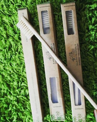 Bamboo toothbrushes.