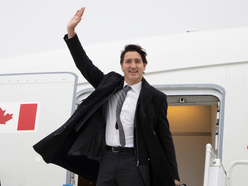 Canadian Prime Minister Justin Trudeau departs Ottawa en route to Washington for meetings in Congress and at the White House. The Canadian Press via AP