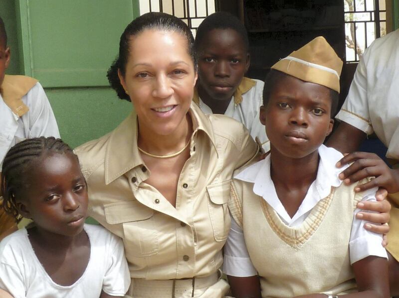 Helen Grant MP on a visit to a primary school on the outskirts of Abuja, Nigeria.Courtesy Office of Helen Grant