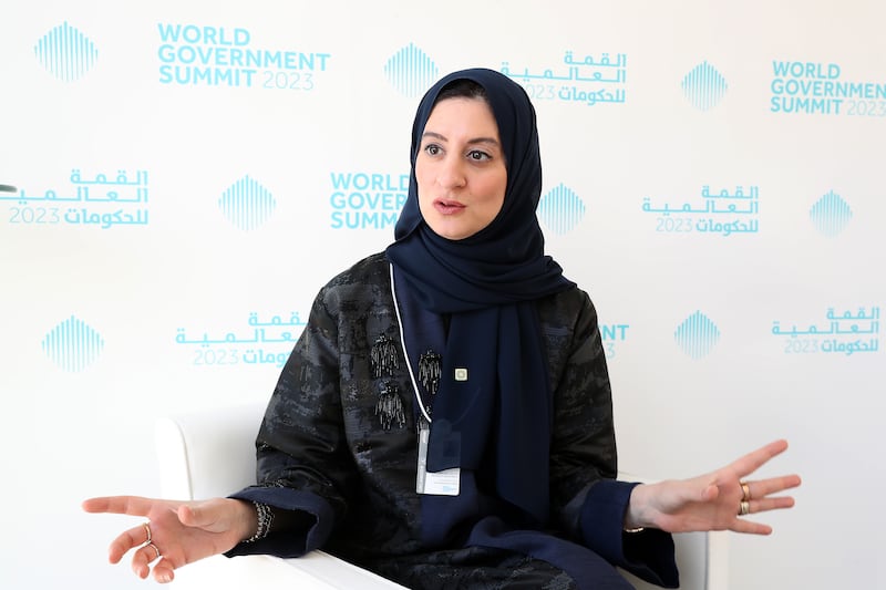  Huda AlHashimi, Deputy Minister of Cabinet Affairs for Strategic Affairs, United Arab Emirates during the interview at the World Government Summit held at Madinat Jumeirah in Dubai. Pawan Singh / The National