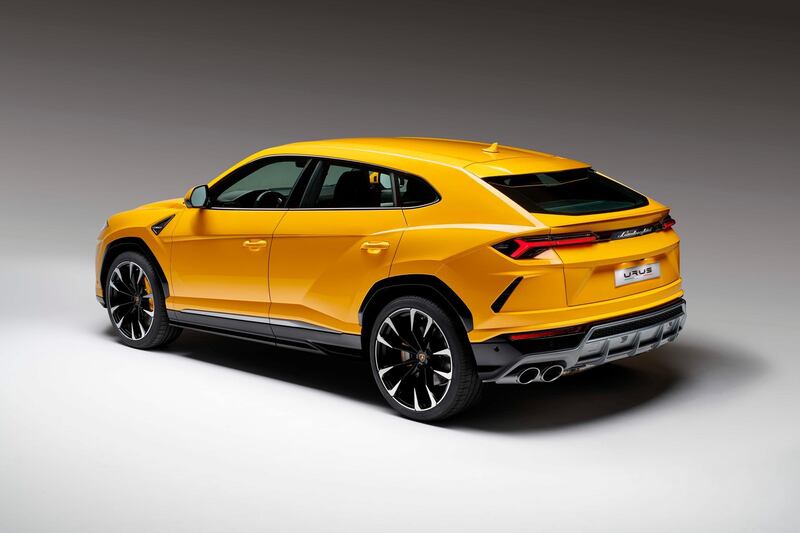 This handout picture released by Italian luxury car maker Lamborghini shows the new SUV 4x4 Urus presented today on December 4, 2017 in Bologna.   / AFP PHOTO / Lamborghini AND AFP PHOTO / HO