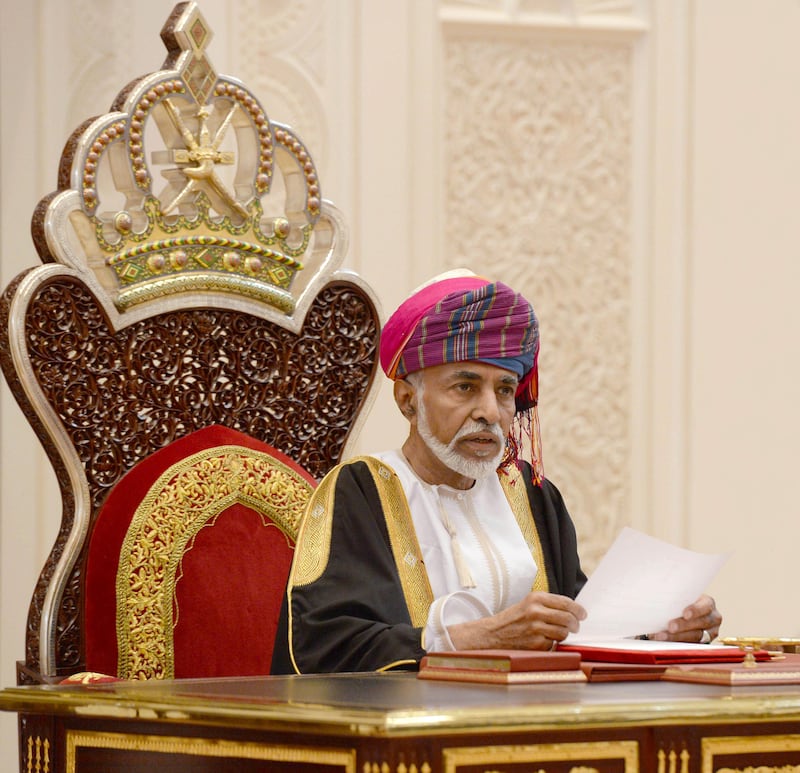 Omani Leader Sultan Qaboos bin Said addresses the opening session of the Council of Oman in the capital Muscat on November 15, 2015. AFP PHOTO / STR / AFP PHOTO / -