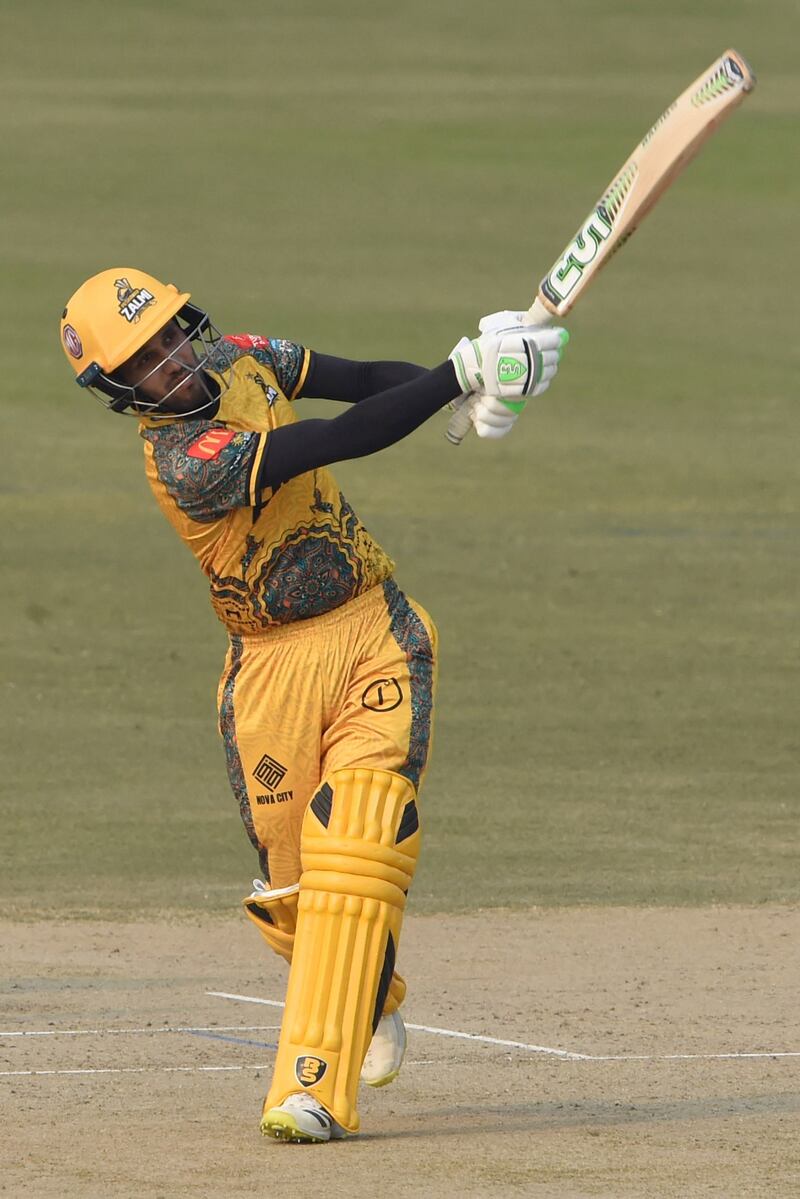 Mohammad Haris scored 166 runs in five innings at a strike rate of over 185 for Peshawar Zalmi. AFP