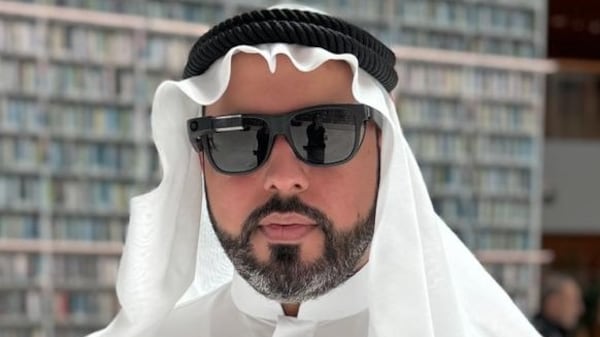 UAE resident Khalfan bin Dhaher, who has a visual impairment, wears Envision's smart glasses to help him shop and run errands. Photo: Khalfan bin Dhaher
